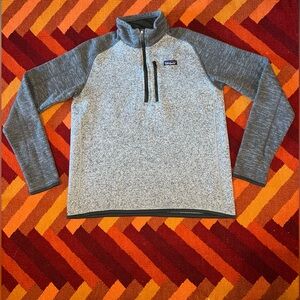 Gently Used PatagoniaSweater Fleece Jacket Quarter Zip Heatherd Grey Size L